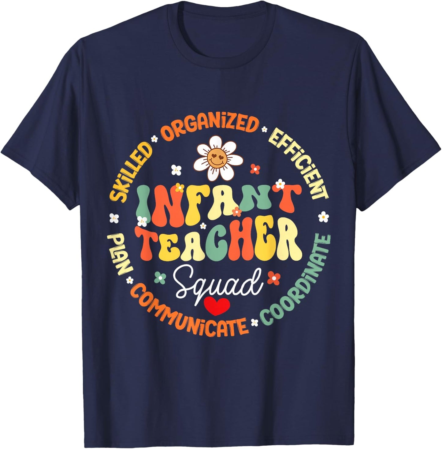 Infant Room Squad Teacher Matching Funny Back To School T-Shirt - T-Shirt | Navy