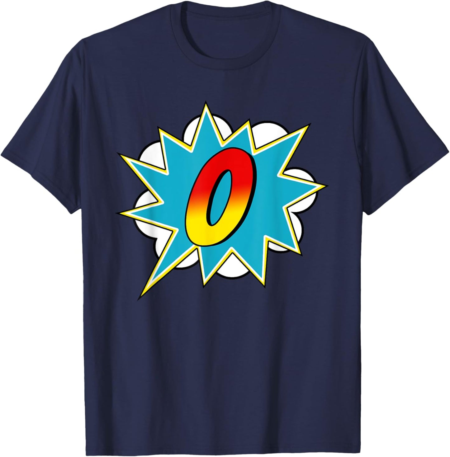 Letter O Superhero Name Comic Letter Retro Costume T-Shirt - T-Shirt | Navy