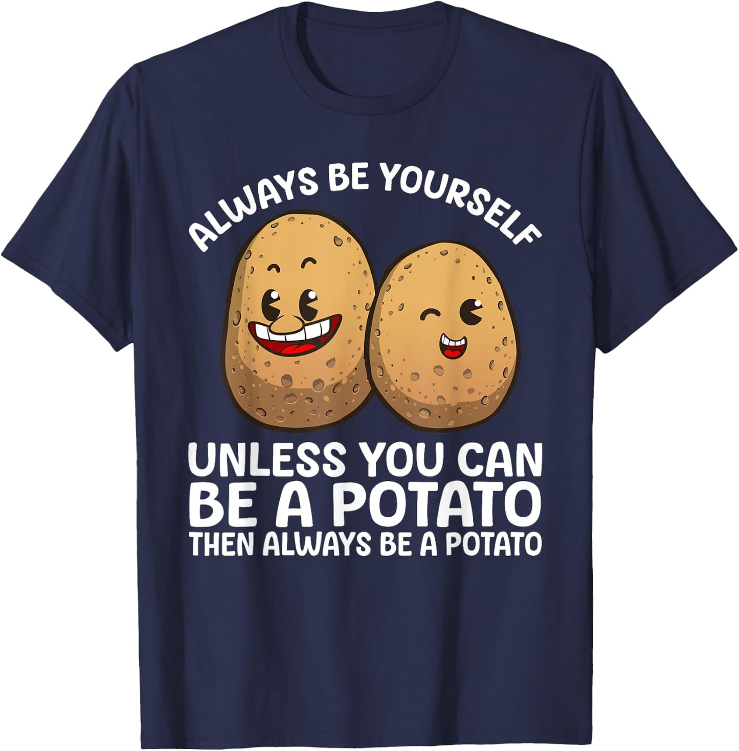 Cute Potato Costume Women Kids Potaty Novelty Potato T-Shirt - T-Shirt | Navy
