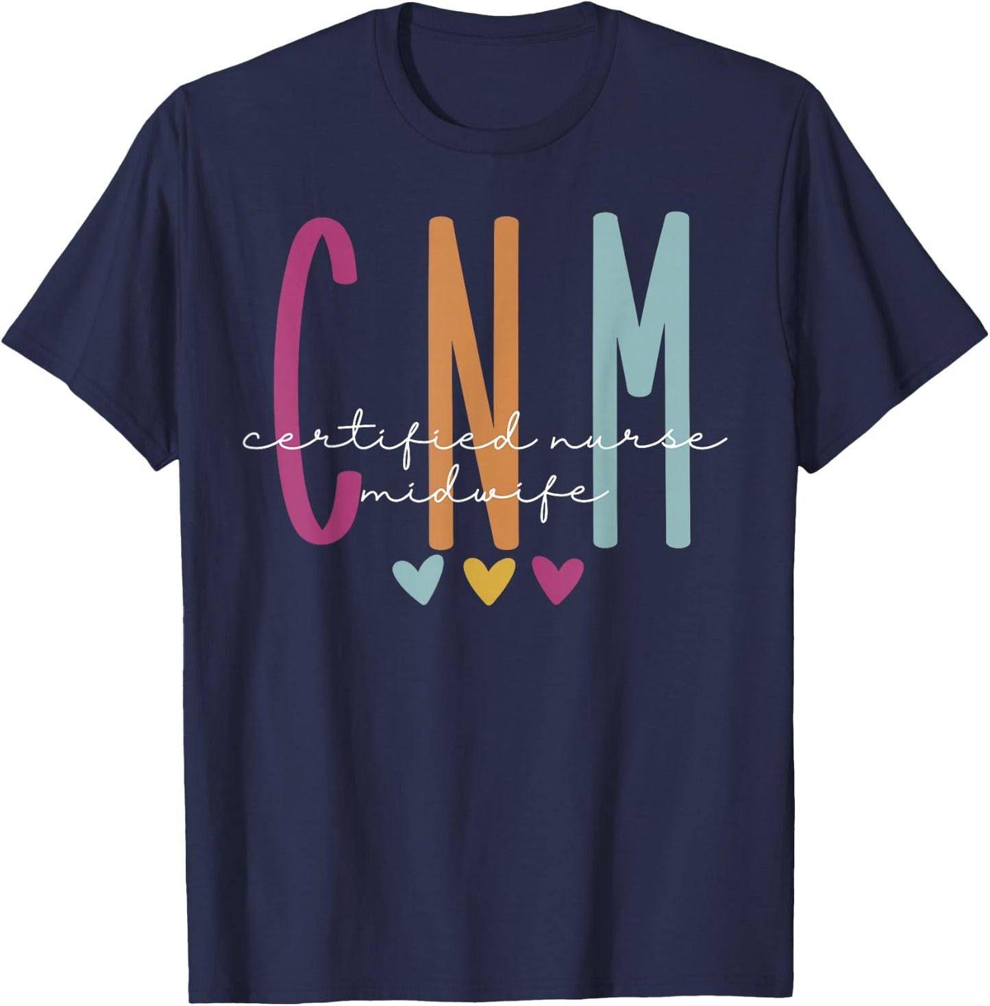 Retro CNM Certified Nurse Midwife Labor And Delivery Nurse T-Shirt - T-Shirt | Navy