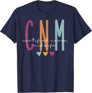 Retro CNM Certified Nurse Midwife Labor And Delivery Nurse T-Shirt - T-Shirt | Navy