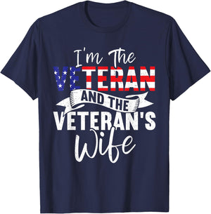 The Veteran & The Veteran's Wife Proud American Veteran Wife T-Shirt - T-Shirt | Navy