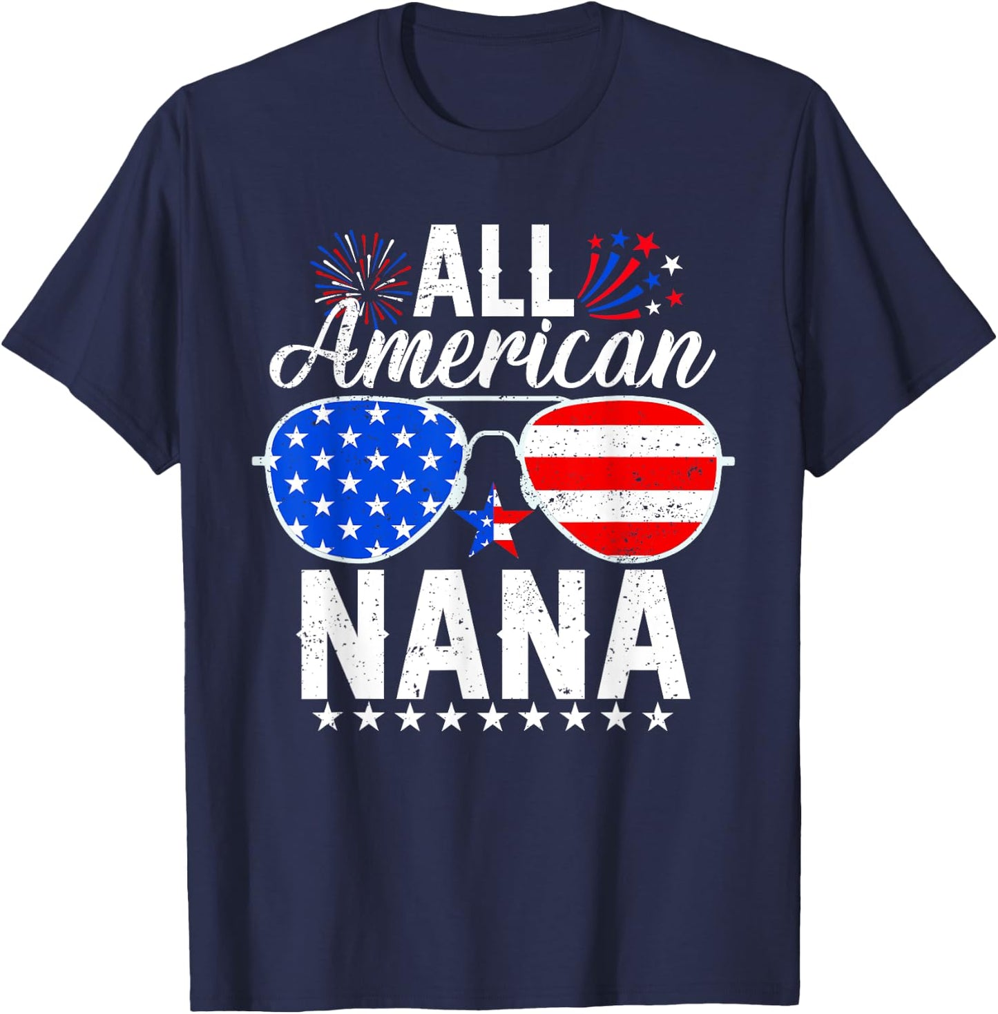 All American Nana Funny 4th of July Family Matching T-Shirt - T-Shirt | Navy