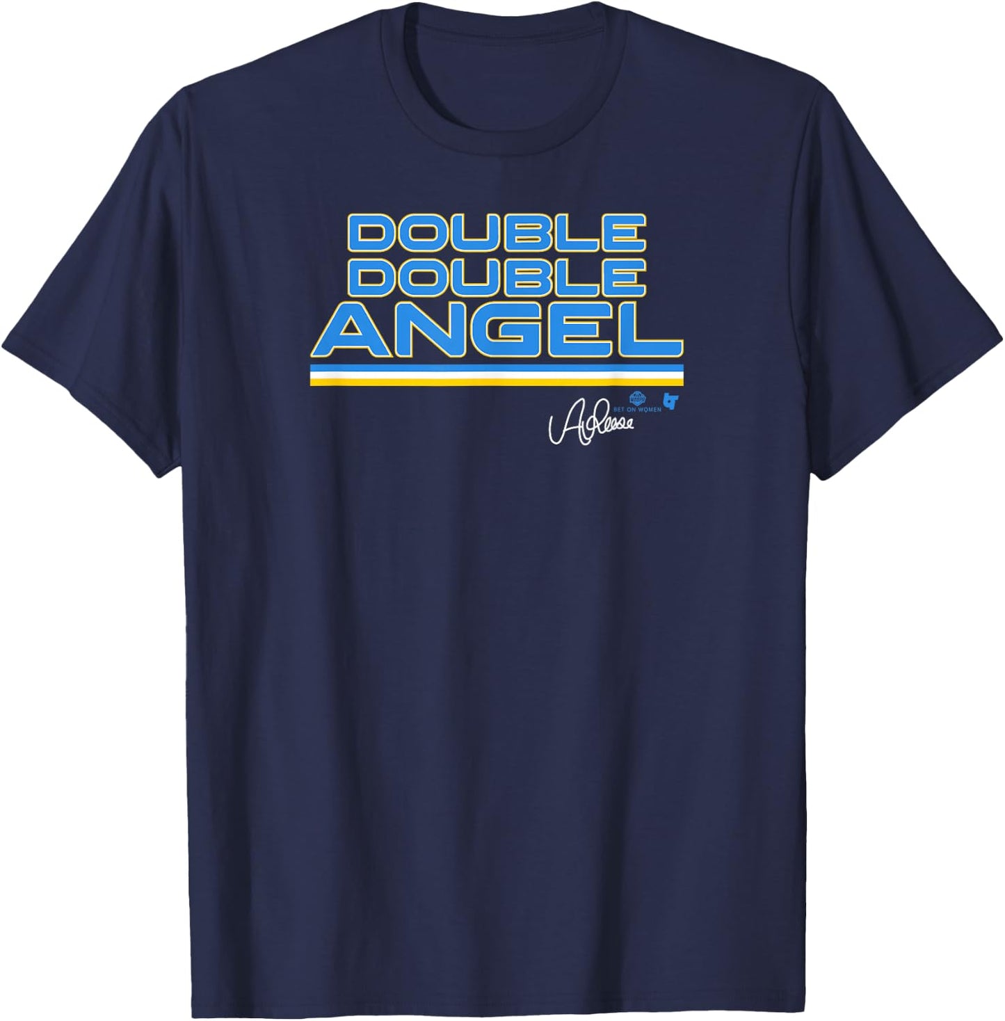 Angel Reese - Double Double Angel - Chicago Basketball T-Shirt - T-Shirt | Navy