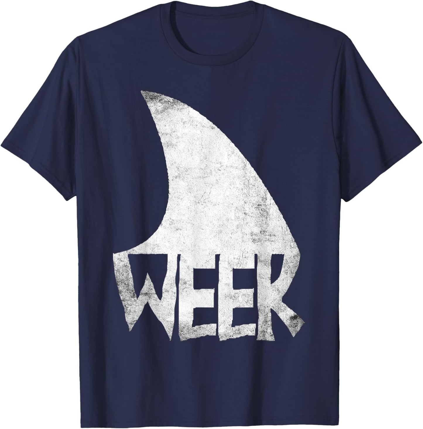 Shark Fin Art Simple Week 2025 Design for Ocean Sharks Lover T-Shirt - T-Shirt | Navy