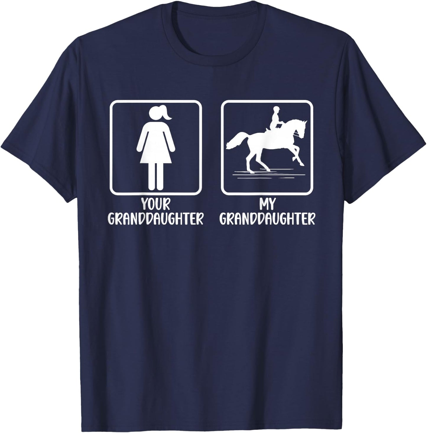 My Granddaughter Horse Show Grandma Equestrian Grandmother T-Shirt - T-Shirt | Navy