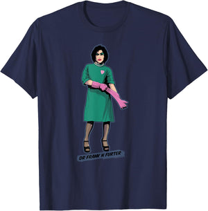 Rocky Horror Show Dr Frank N Furter Pink Gloves T-Shirt - T-Shirt | Navy