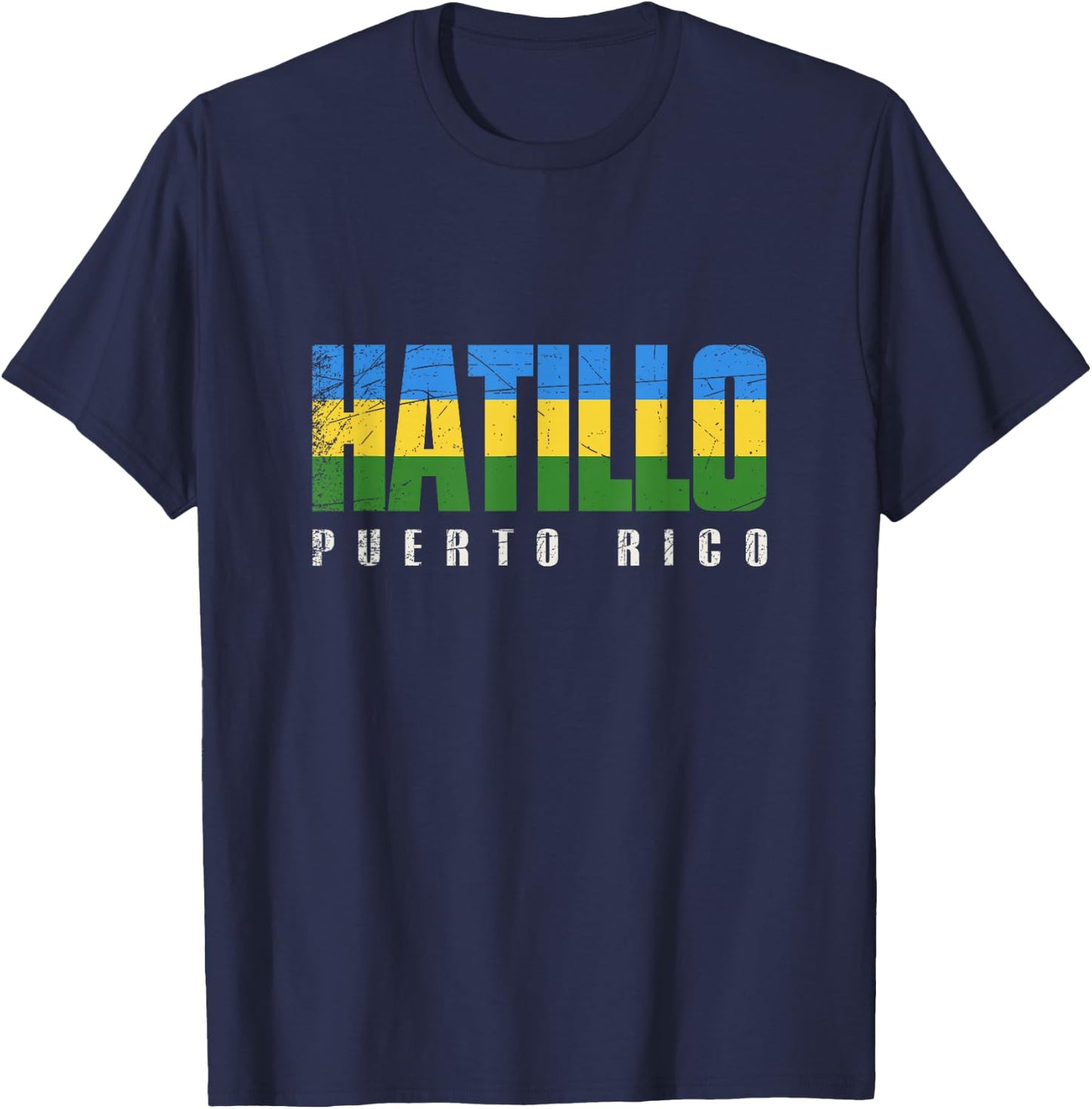 Hatillo City in Puerto Rico, Gurabo Flag T-Shirt - T-Shirt | Navy