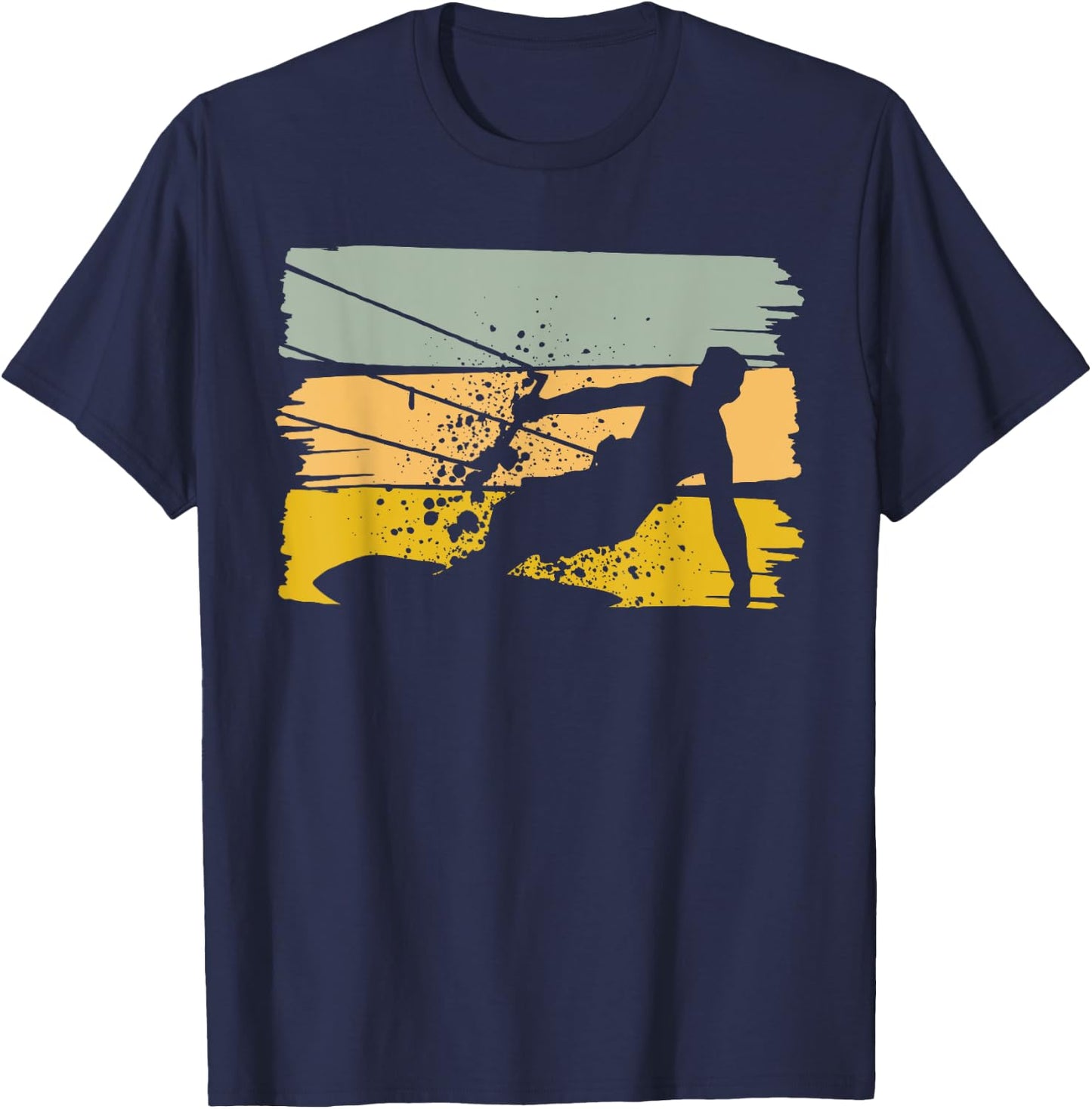 Vintage Kite Surfing, Kiteboarding, Kiter, Water Sports Fun T-Shirt - T-Shirt | Navy