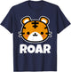 Roar Funny Kawaii Wild Animal Jungle Safari Cute Tiger T-Shirt - T-Shirt | Navy