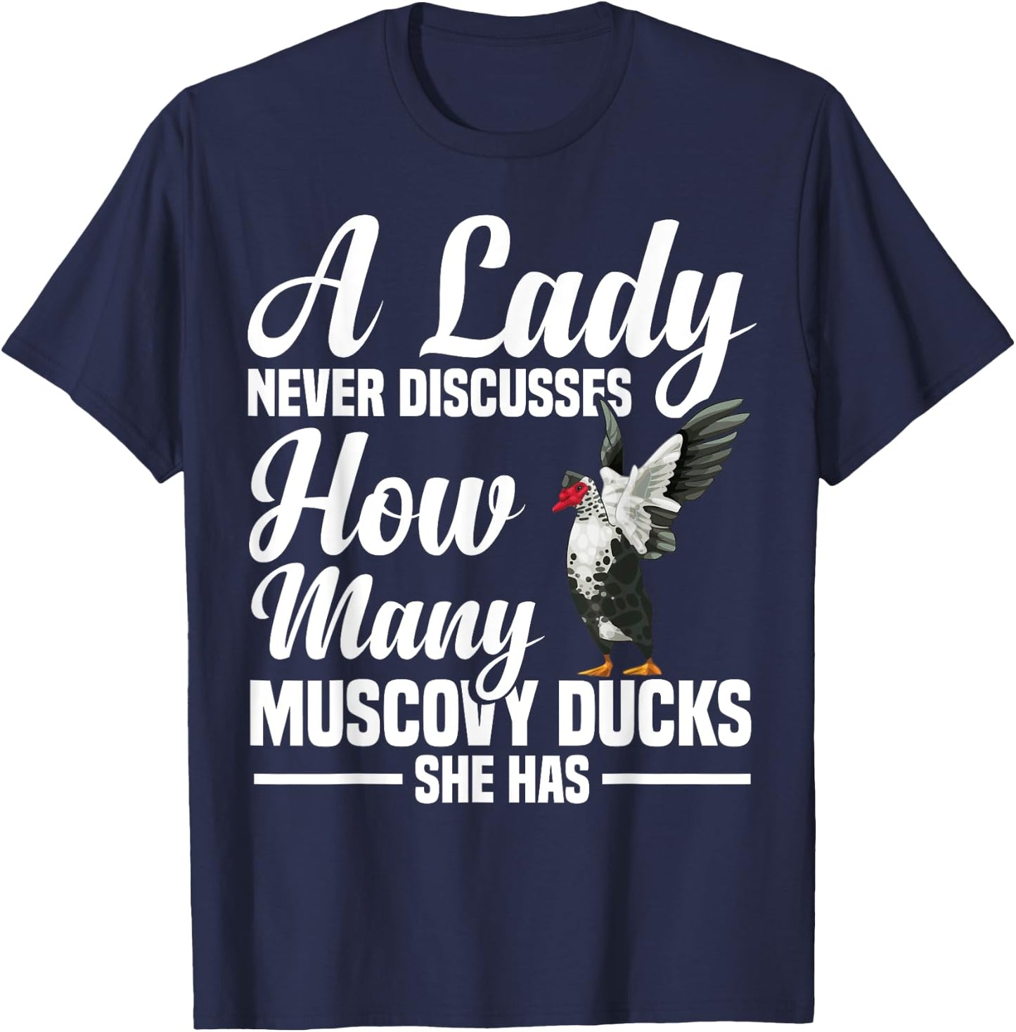 Muscovy Duck Plush Muscovy Duck Toys Ornament Muscovy Ducks T-Shirt - T-Shirt | Navy