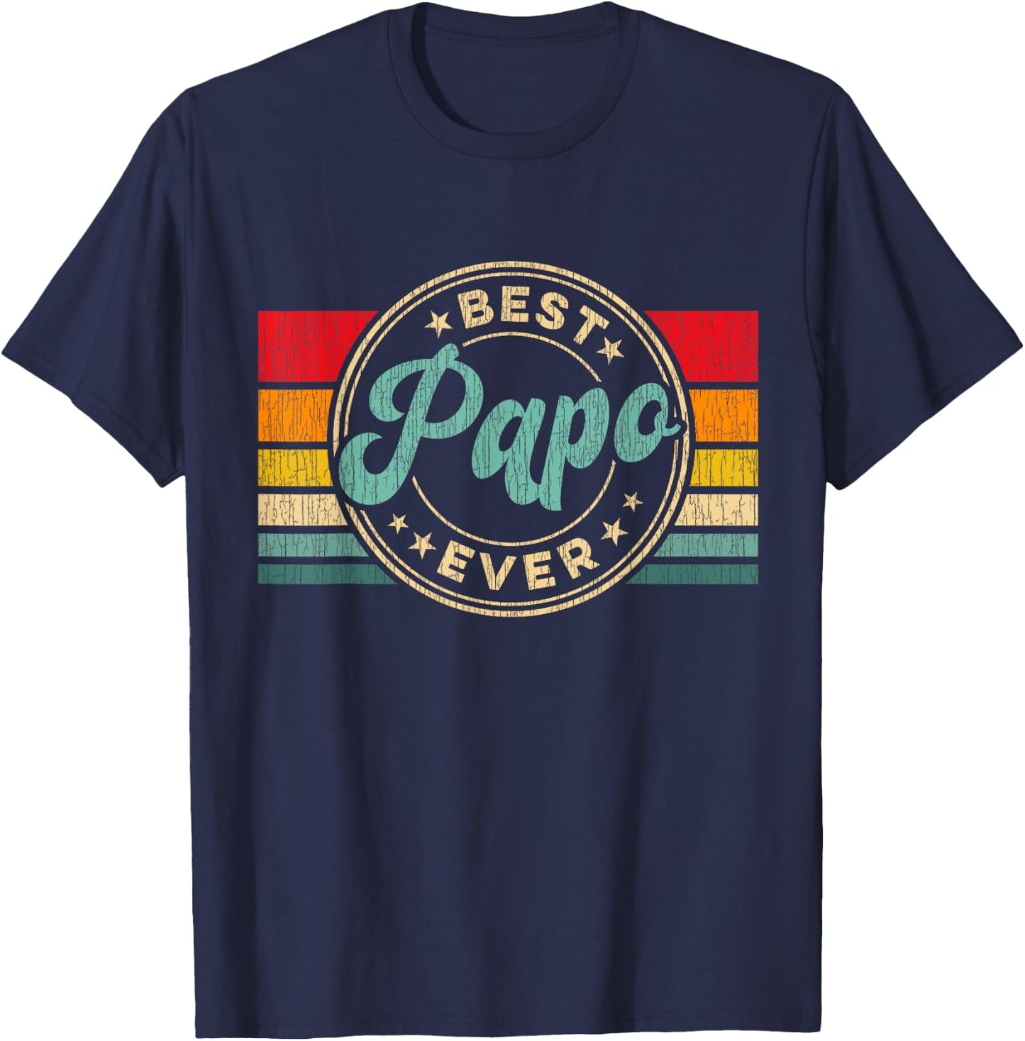 Best Papo Ever Vintage Retro Father's Day Gift T-Shirt - T-Shirt | Navy