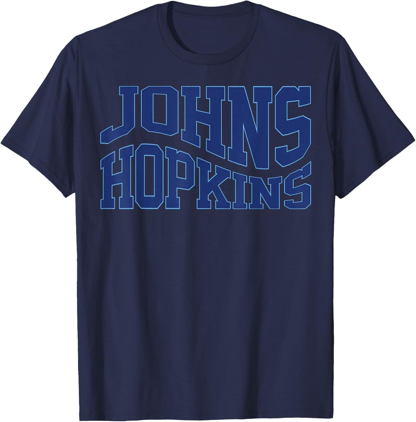 Vintage Johns C Hopkins Wave Text Name Hometown T-Shirt - T-Shirt | Navy