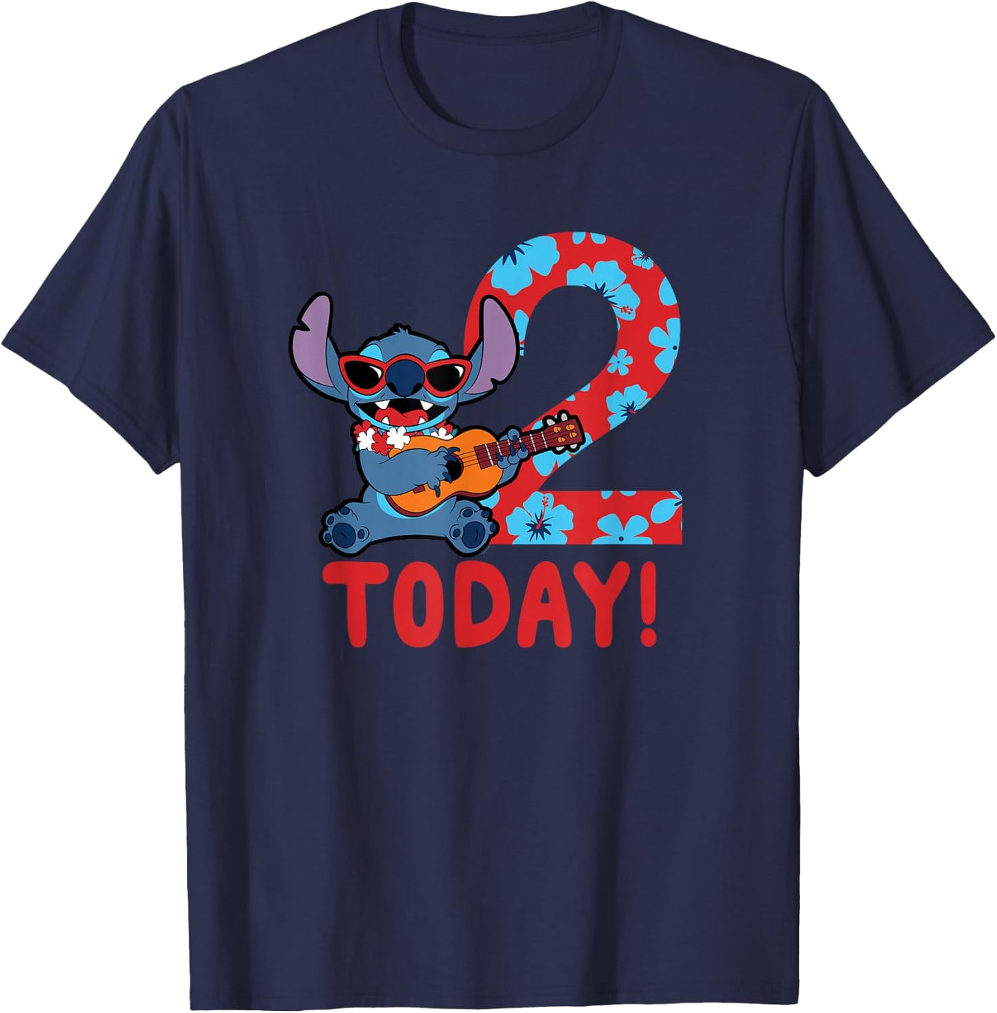 Disney Lilo & Stitch Tropical Birthday 2 Years Old Today T-Shirt - T-Shirt | Navy