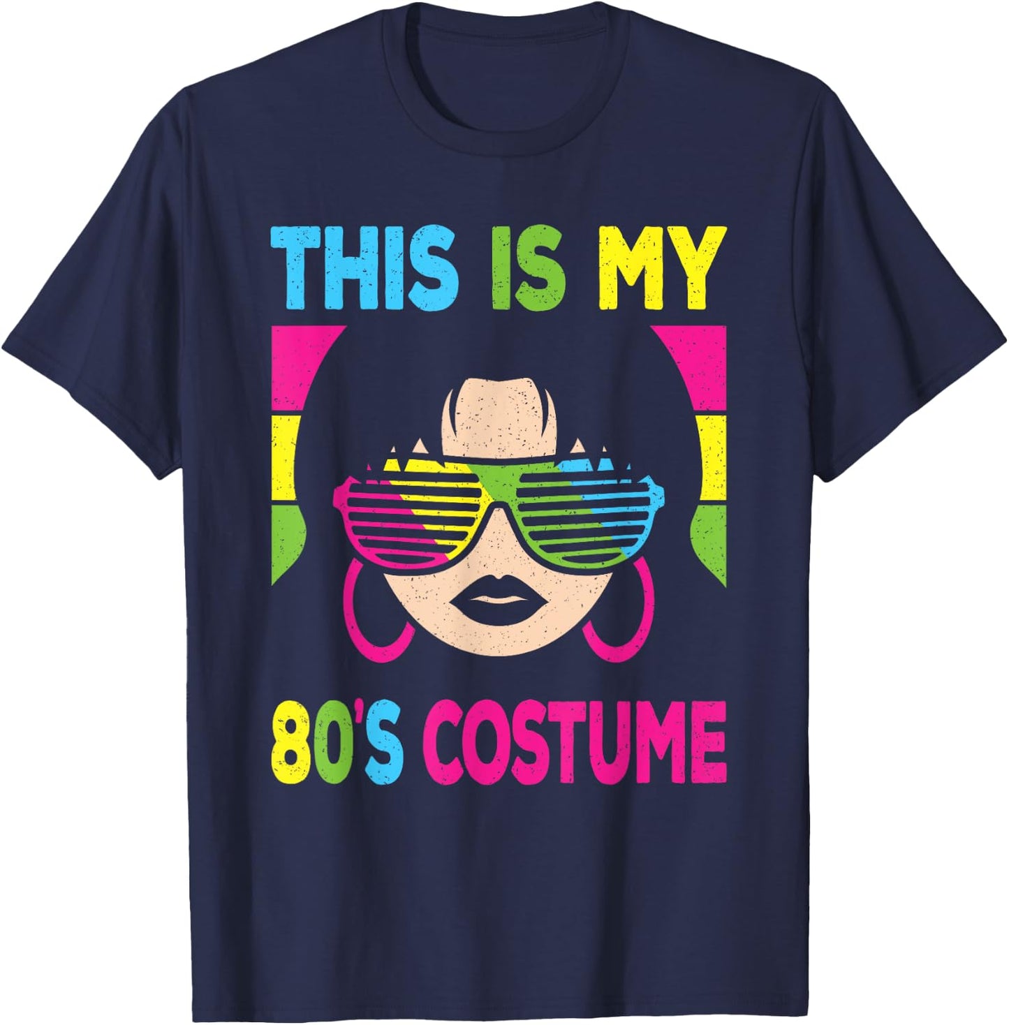 This Is My 80's Costume Women 1980s 80s Outfit Disco Party T-Shirt - T-Shirt | Navy