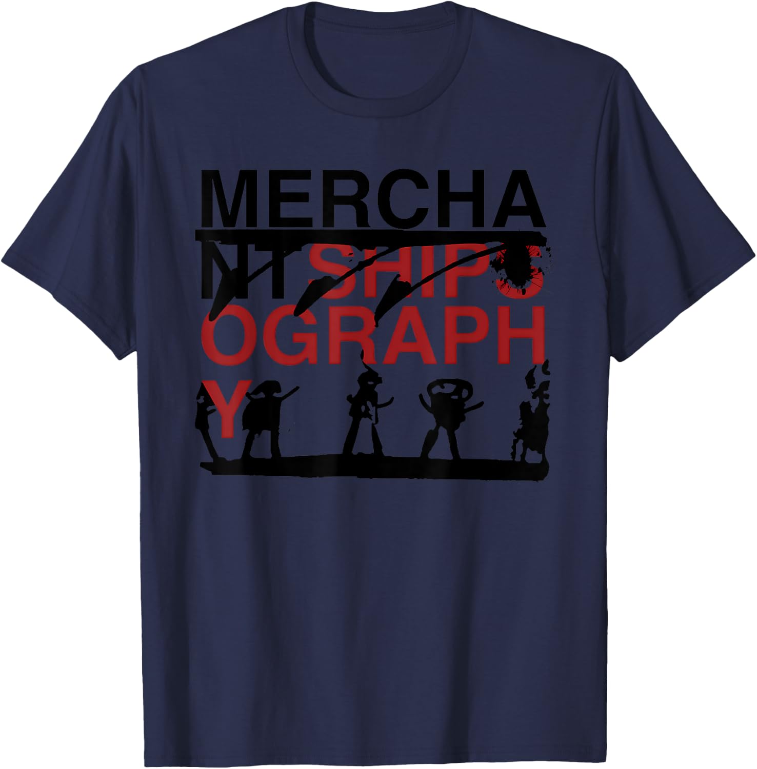 MERCHANT SHIPS OGRAPHY Funny design T-Shirt - T-Shirt | Navy