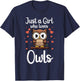 Funny Owl Design Girls Nocturnal Bird Owl Lovers T-Shirt - T-Shirt | Navy
