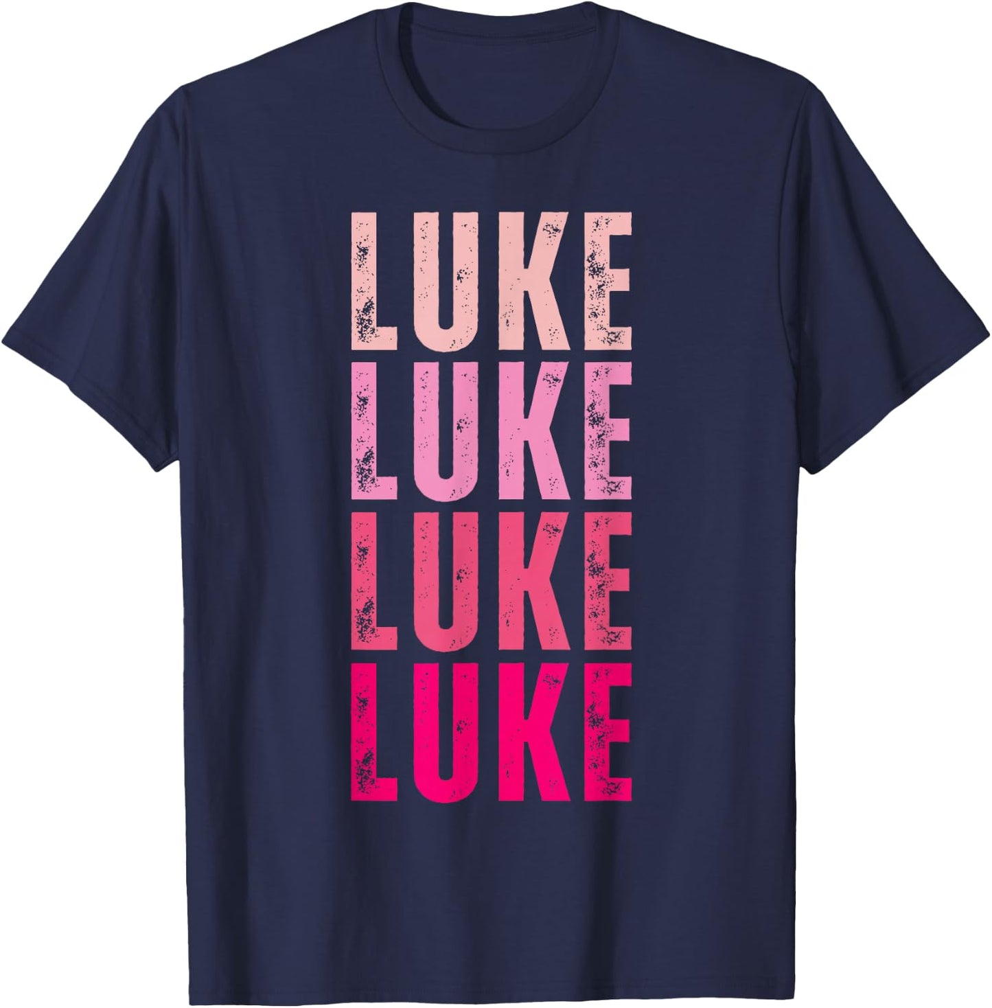 Personalized Name Luke I Love Luke Vintage T-Shirt - T-Shirt | Navy