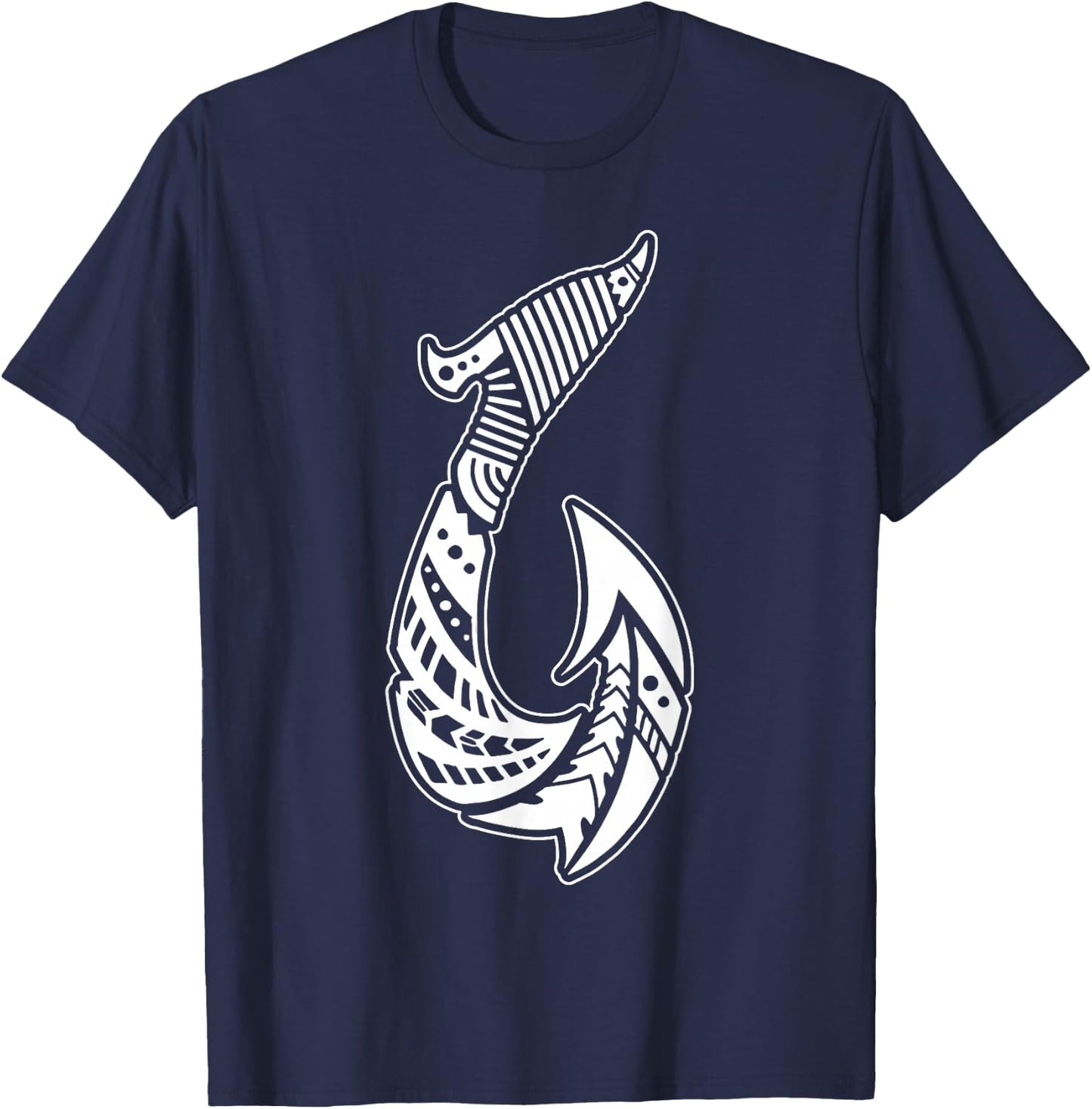 Tribal Hawaiian Fish Hook Pacific Islander Fishing Hawaii T-Shirt - T-Shirt | Navy