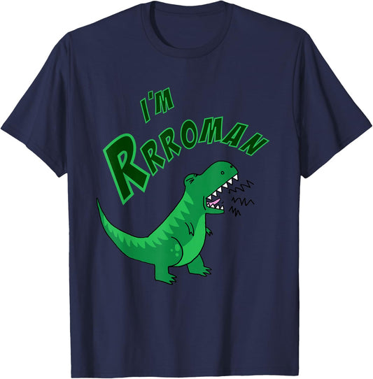 Roman personalized name T-rex Gift boys - I'm Rrroman T-Shirt - T-Shirt | Navy
