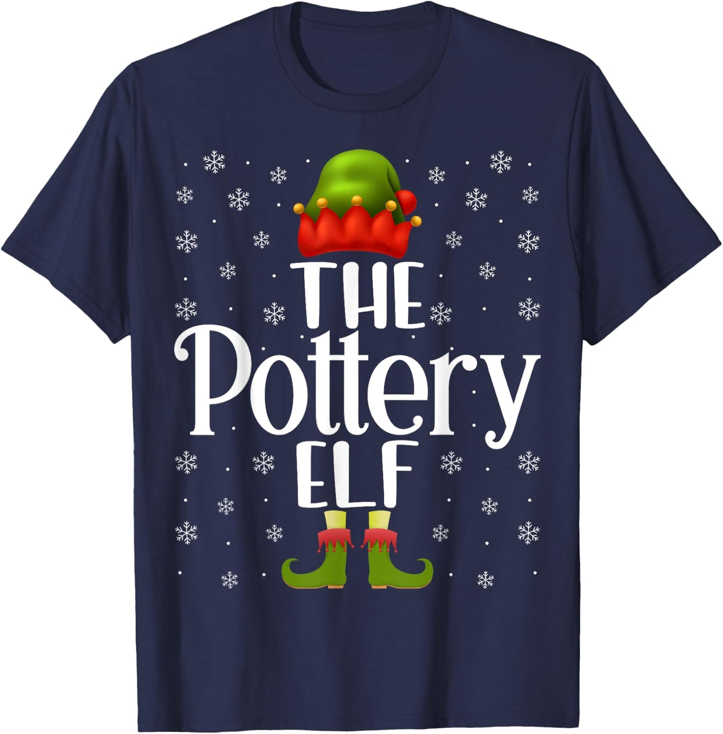 The Pottery Elf Funny Ceramics Artist Clay Pottery Christmas T-Shirt - T-Shirt | Navy