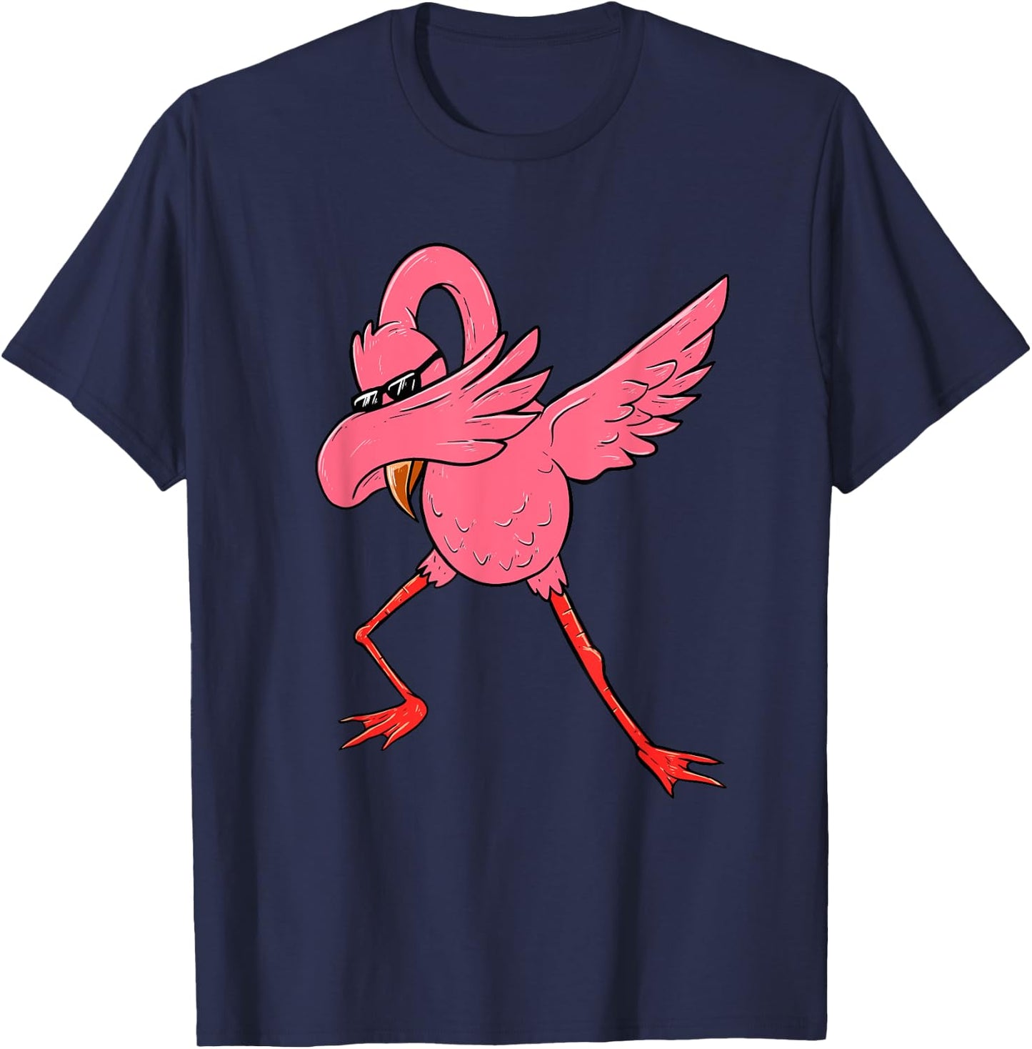 Dabbing Flamingo - Cute Flamingo Zoo Animal T-Shirt - T-Shirt | Navy