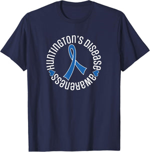 Huntington's Disease Awareness Ribbon Walk T-Shirt - T-Shirt | Navy