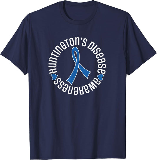 Huntington's Disease Awareness Ribbon Walk T-Shirt - T-Shirt | Navy
