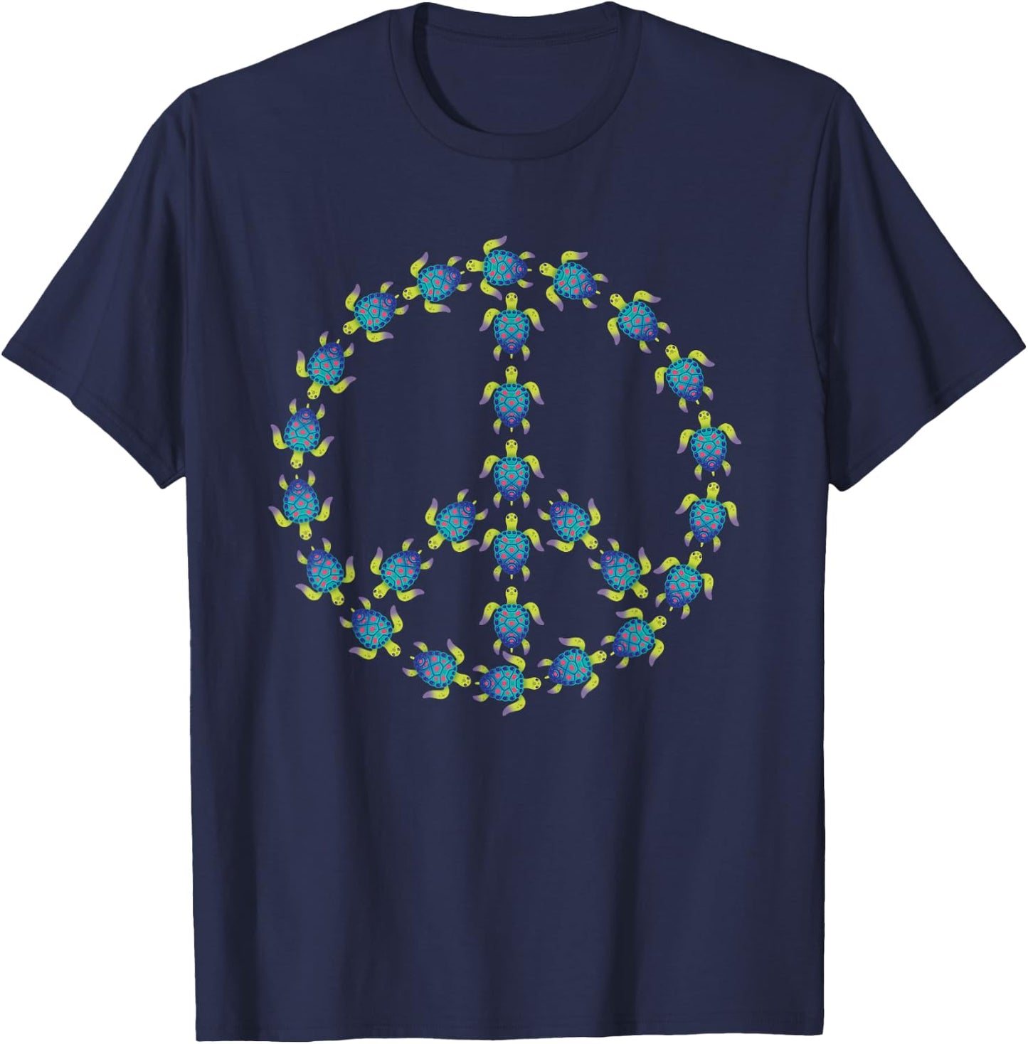 Peace Turtles Turtle Peace Symbol Sea Life Peace Advocate T-Shirt - T-Shirt | Navy