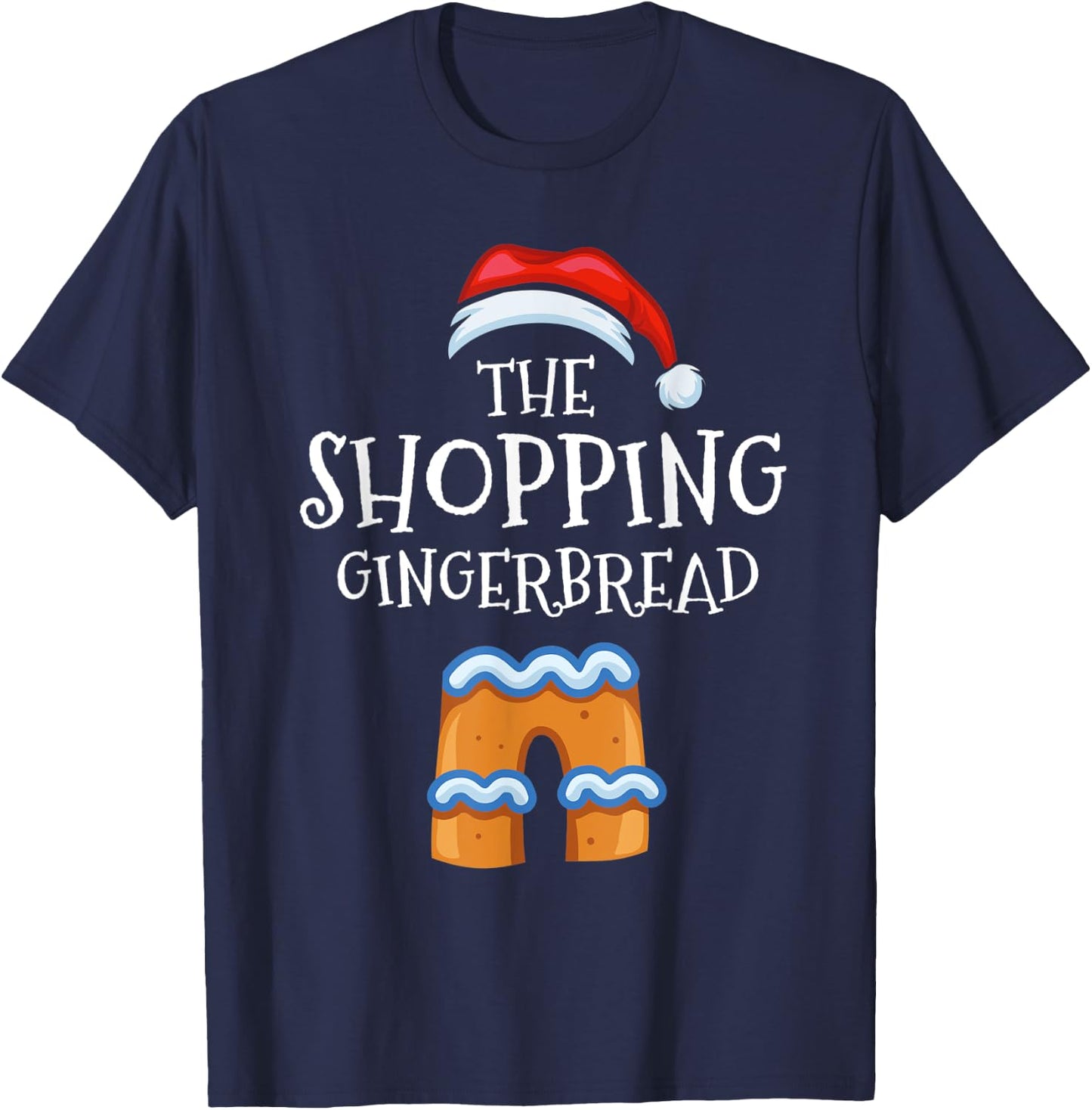 Shopping Gingerbread Family Matching Group Christmas Gift T-Shirt - T-Shirt | Navy
