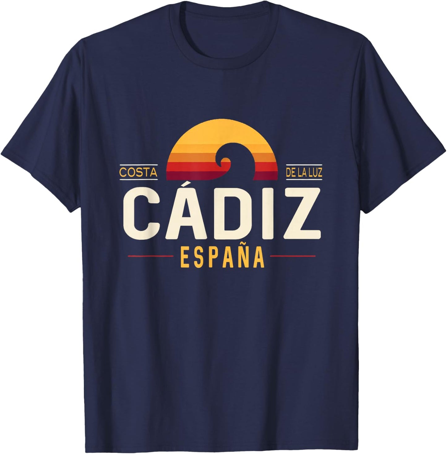 Cadiz Spain | Cádiz Costa de la Luz España Retro Wave Logo T-Shirt - T-Shirt | Navy