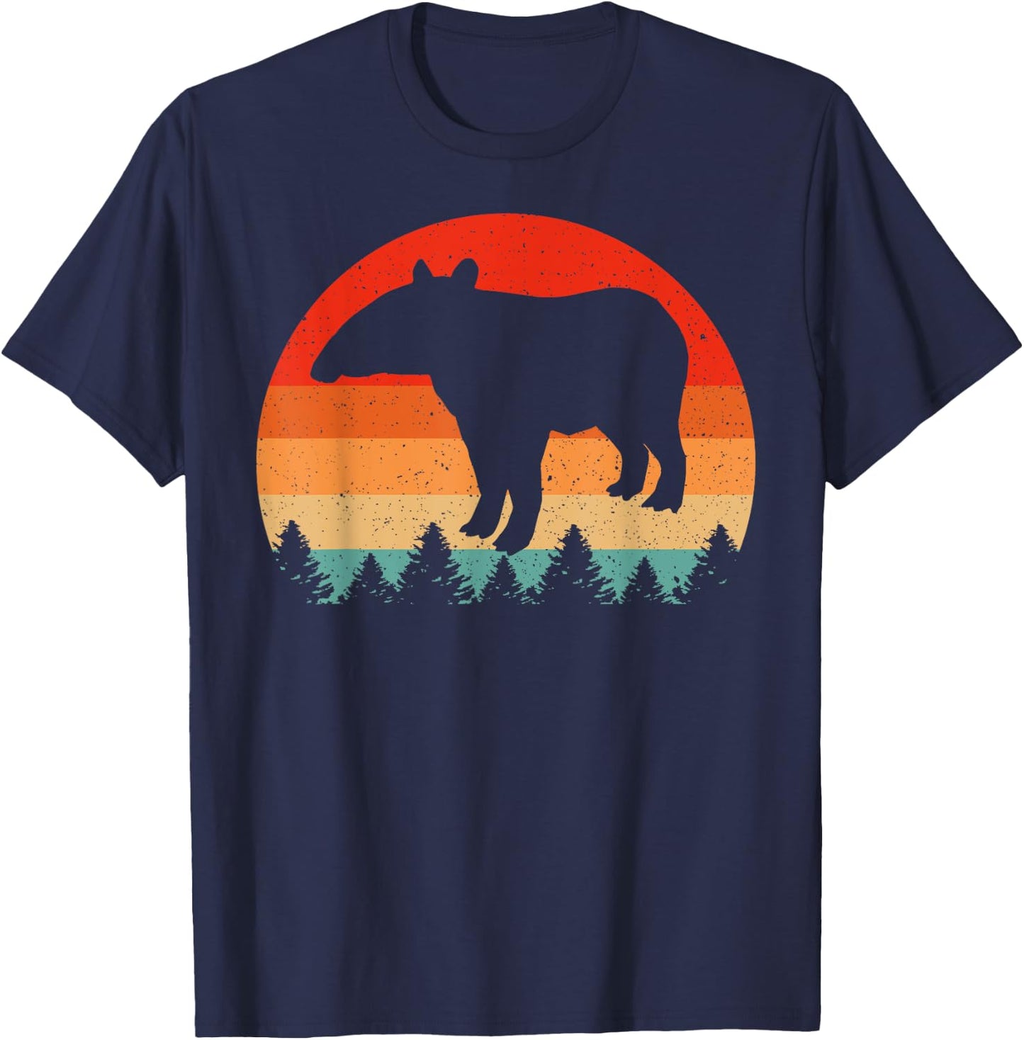 Vintage Retro Tapir Animal Lover Tapir T-Shirt - T-Shirt | Navy