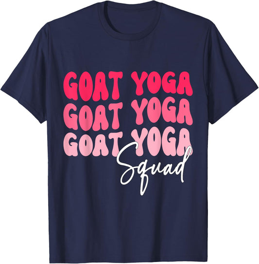 Goat Yoga Squad Funny Goat Yoga T-Shirt - T-Shirt | Navy
