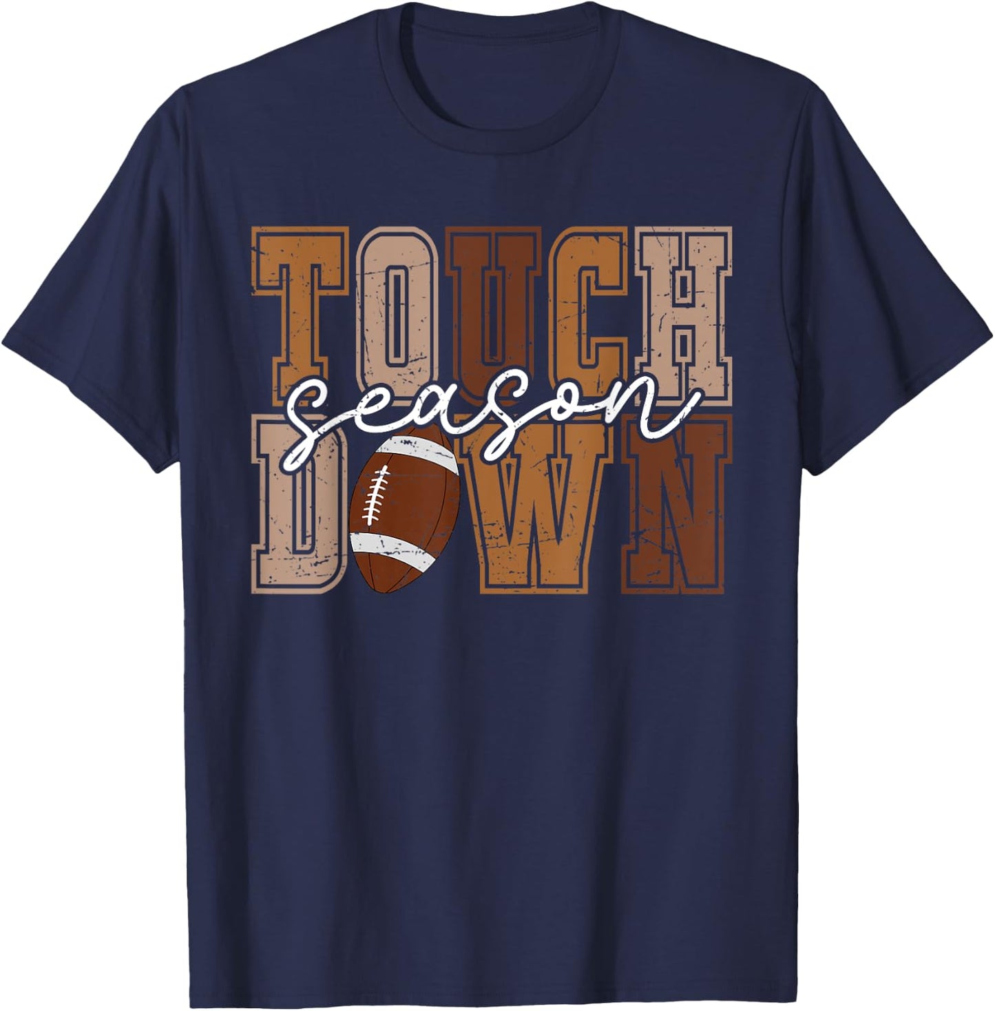Touchdown Season Football Mama Football Life Funny Mom Dad T-Shirt - T-Shirt | Navy