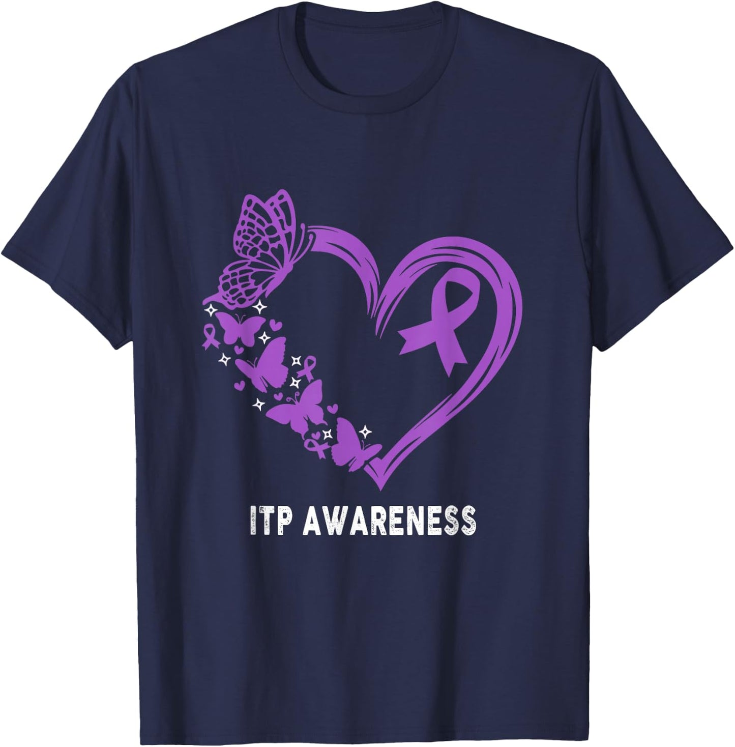 ITP Awareness Heart ITP Warrior T-Shirt - T-Shirt | Navy