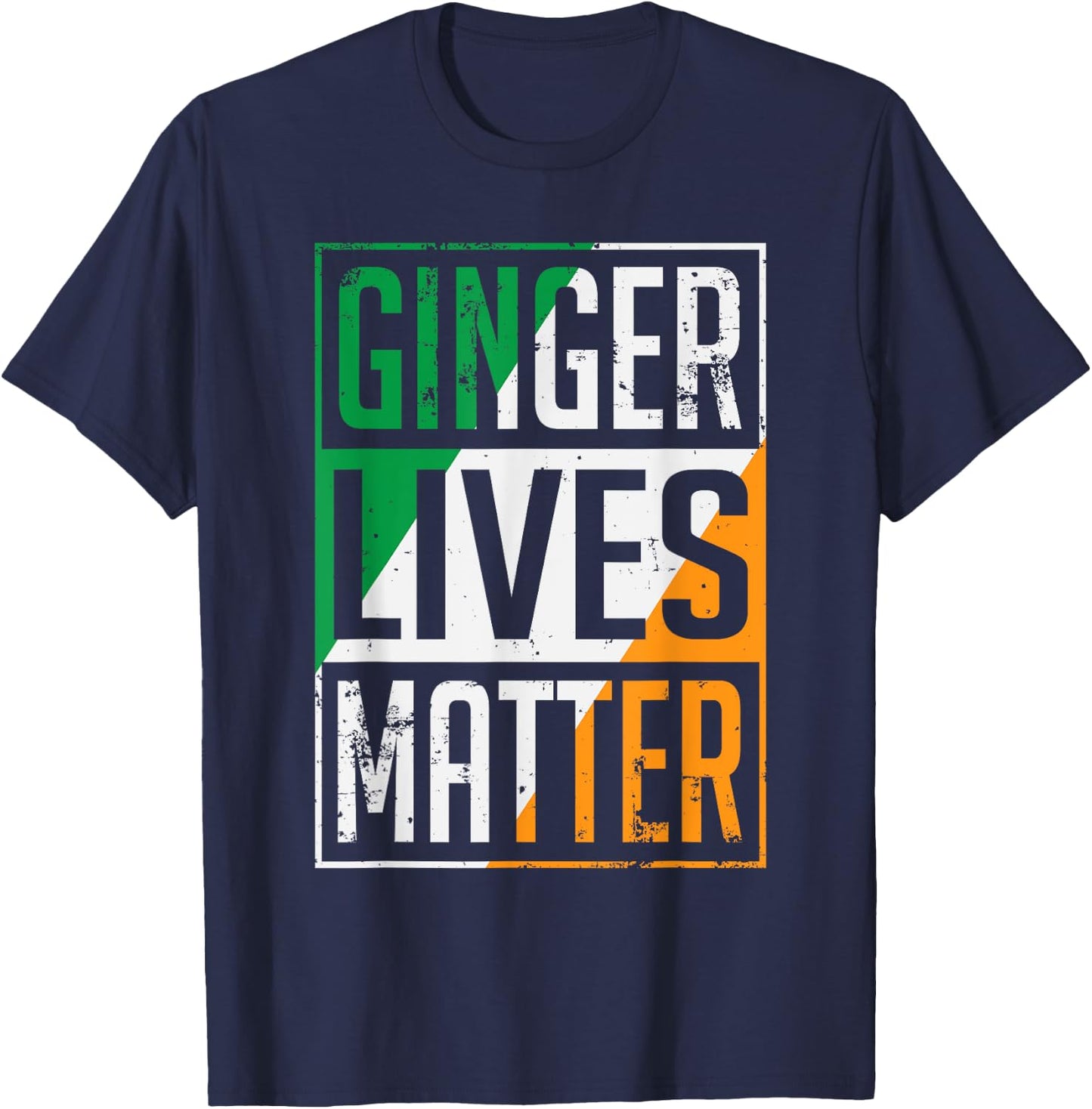 Ginger Lives Matter Irish Flag St Patricks Day Redhead Men T-Shirt - T-Shirt | Navy