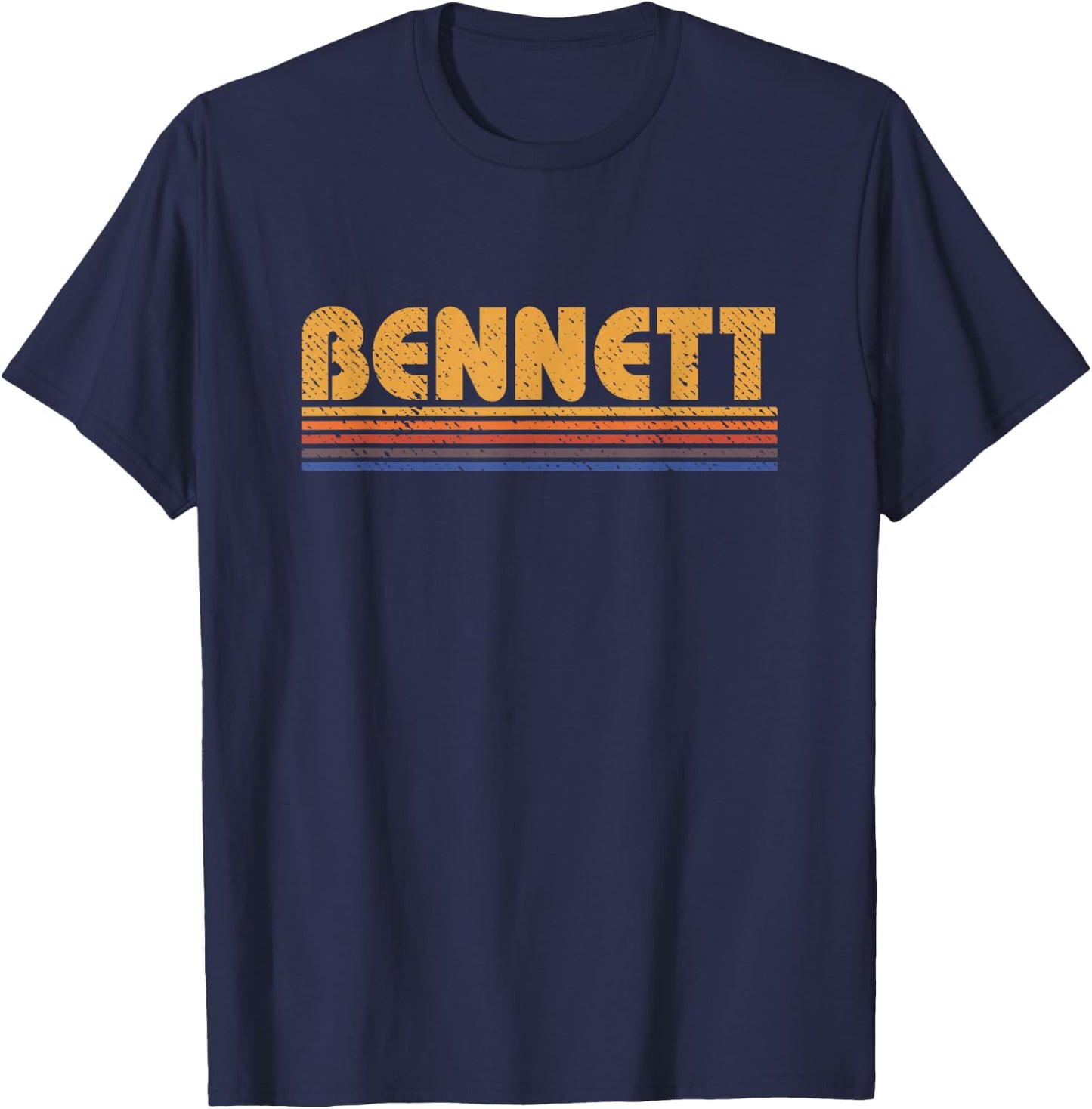 Bennett Vintage 80s Retro Style T-Shirt - T-Shirt | Navy