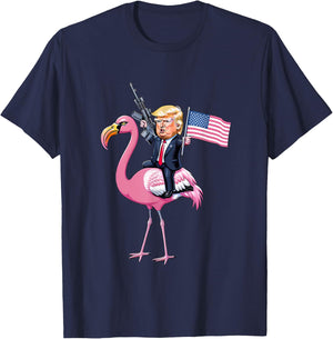 President Donald Trump Flamingo T-Shirt - T-Shirt | Navy