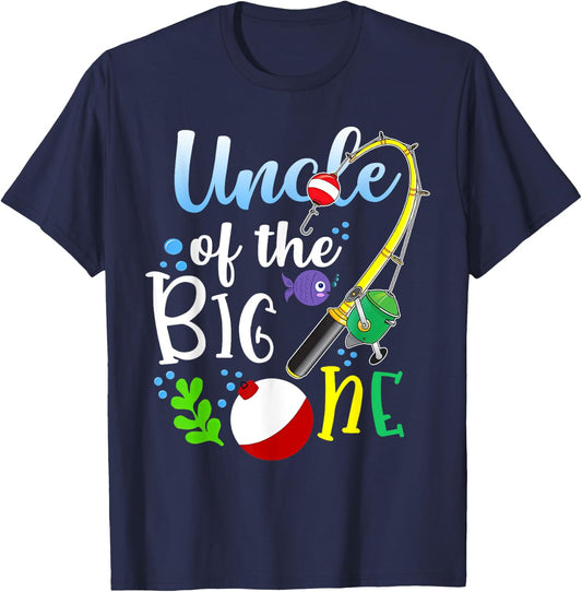 Uncle of The Big One Fishing Boy First Birthday Ofishally T-Shirt - T-Shirt | Navy