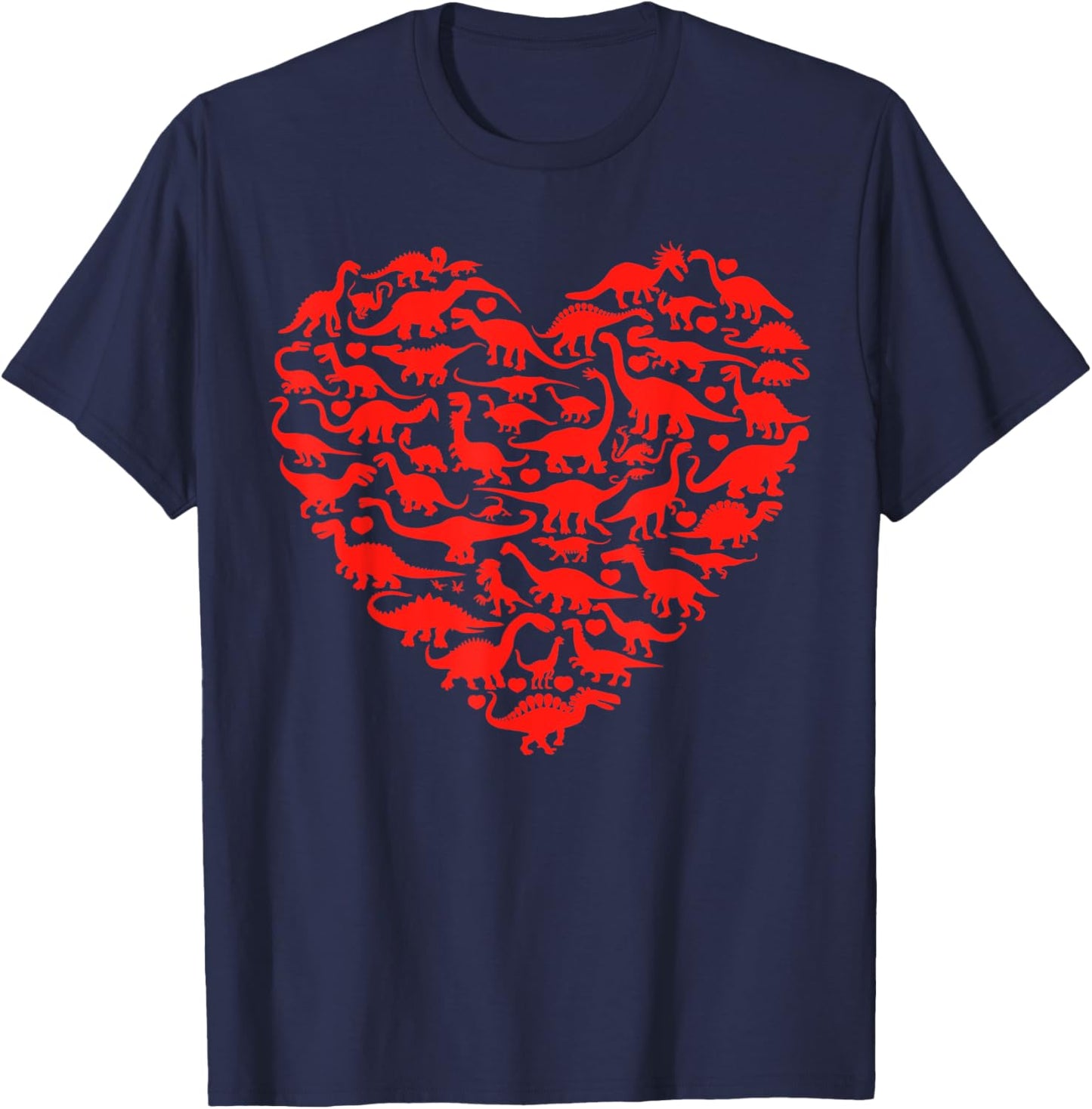 Dinosaur Love Heart T Rex Cute Valentines Day Boys Toddlers T-Shirt - T-Shirt | Navy