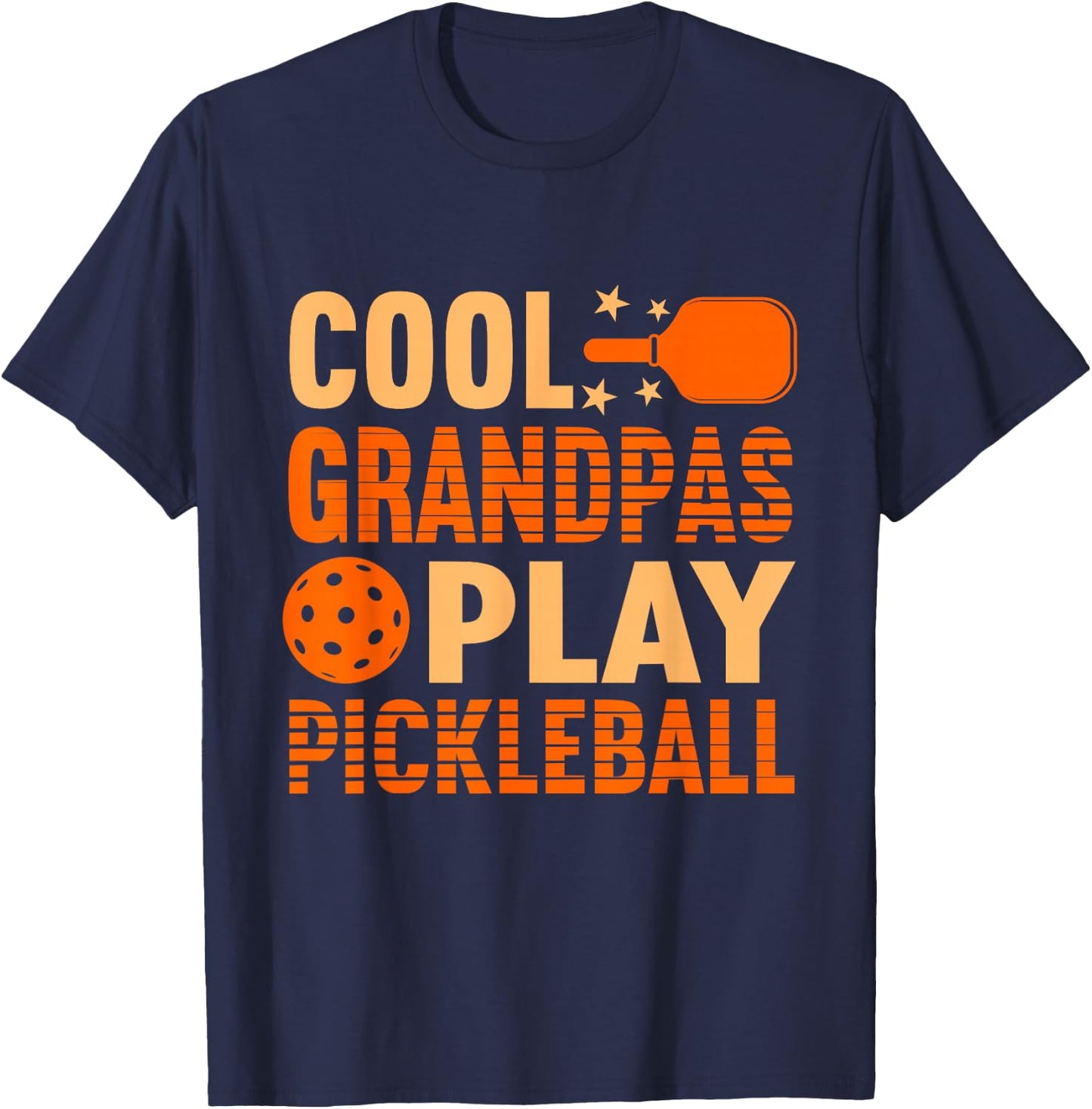 Cool Grandpas Play Pickleball | Pickleball Grandpa T-Shirt - T-Shirt | Navy