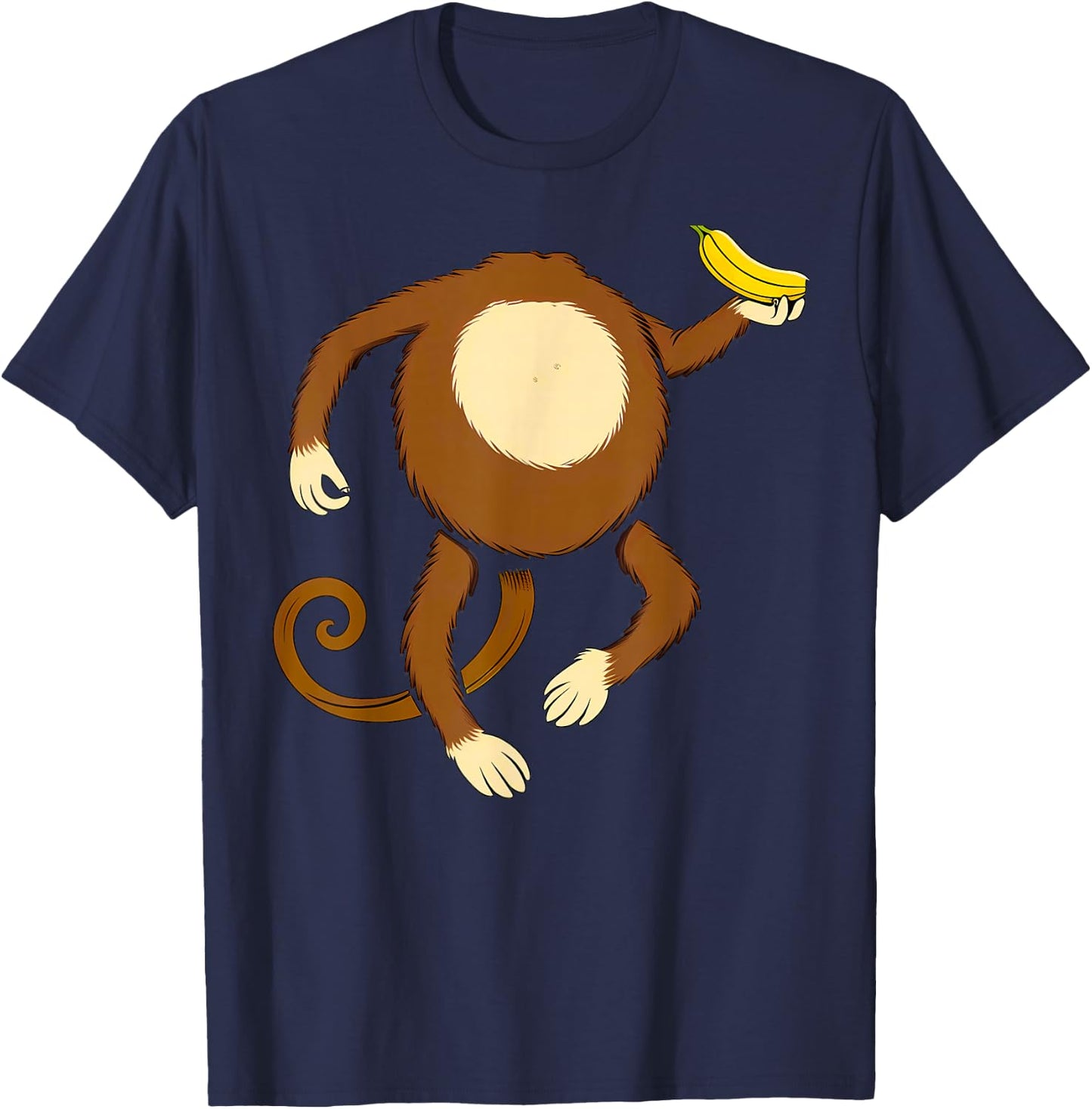 Monkey Holding Banana Halloween Costume T-Shirt - T-Shirt | Navy