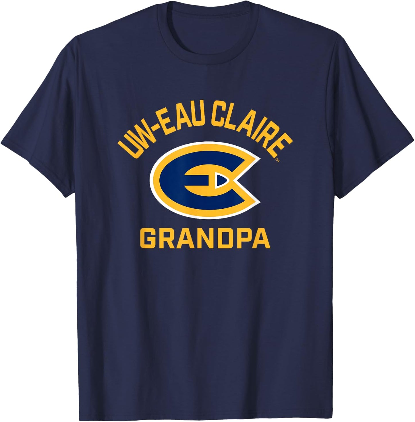 University of Wisconsin-Eau Claire Blugolds Arched Grandpa T-Shirt - T-Shirt | Navy