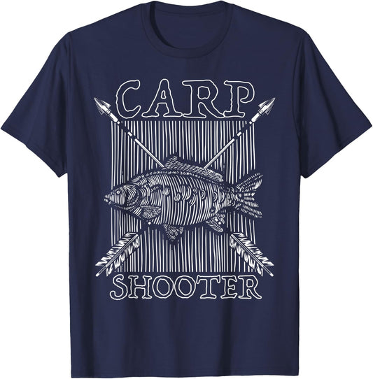 Bowfishing Bow Hunting For Fish: Carp Shooter T-Shirt - T-Shirt | Navy