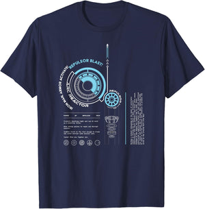 Marvel Avengers Iron Man Armor ARC Reactor Data Readout T-Shirt - T-Shirt | Navy
