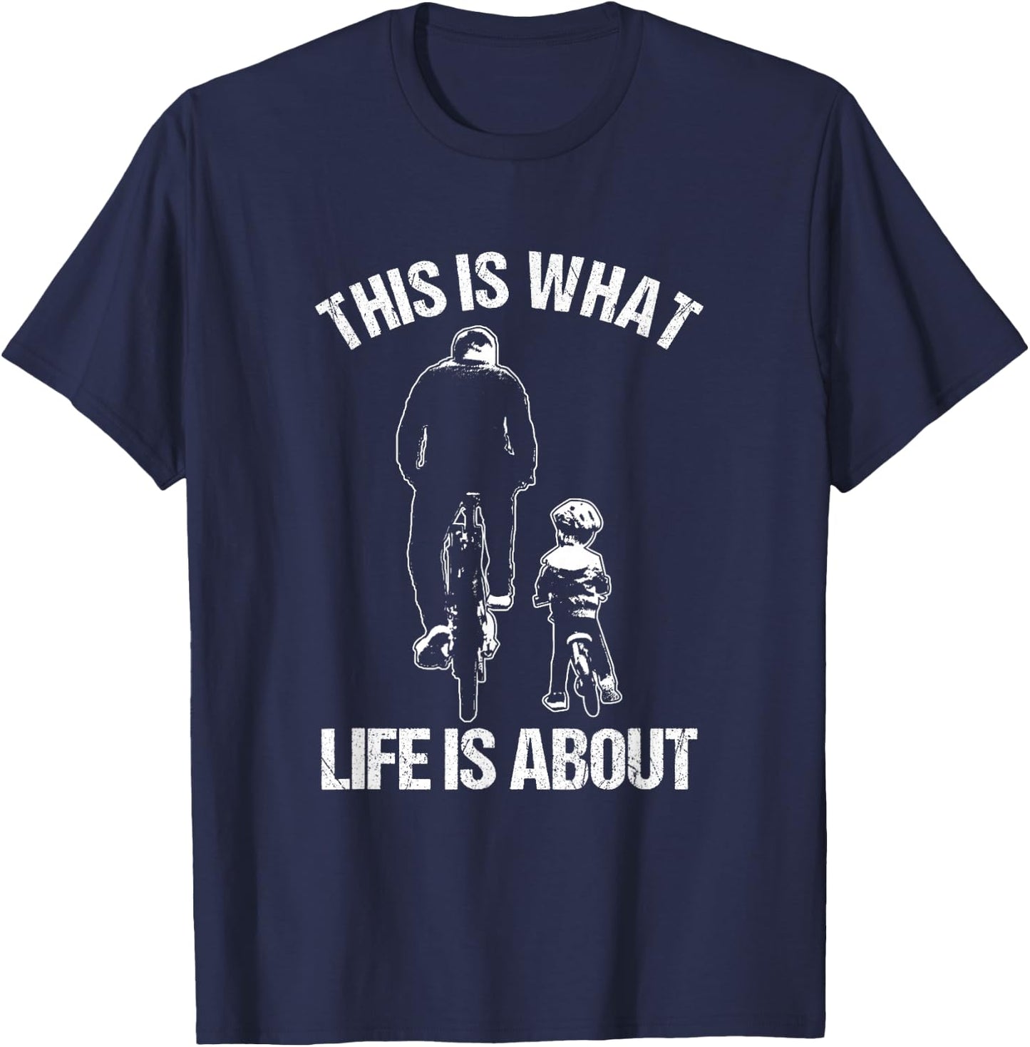 Bicycle BMX Cyclist Father and Son Child Cyclist Bike T-Shirt - T-Shirt | Navy