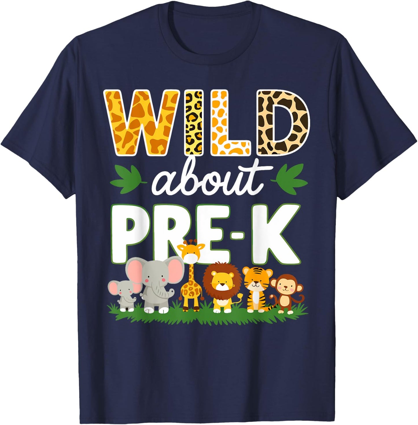 Pre-k Teacher, Kids Back To School Wild About Pre-k T-Shirt - T-Shirt | Navy