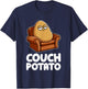 Potato Lazy Tired Vegetable Food Humor Funny Pun Dad Mom T-Shirt - T-Shirt | Navy