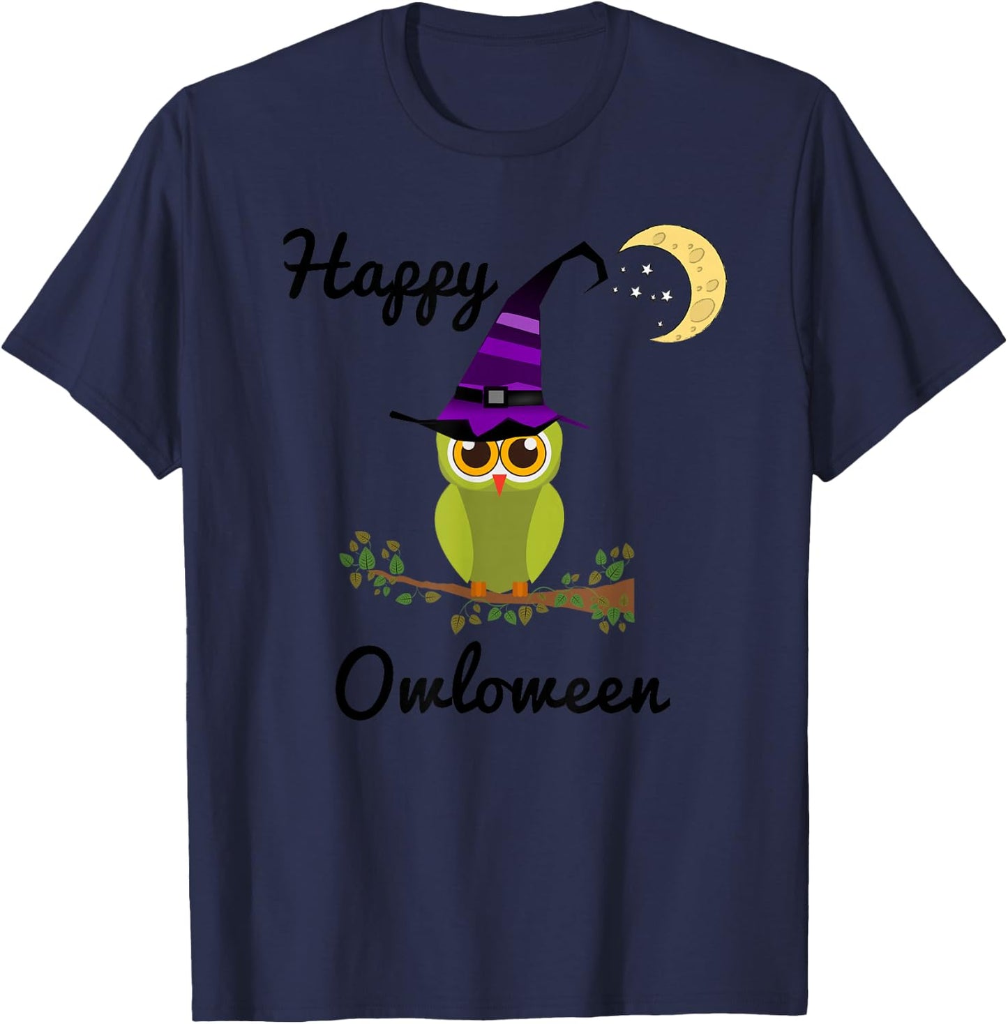 Adorable Owl Halloween Shirt, Happy Owloween T-Shirt - T-Shirt | Navy
