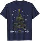Gun Christmas Tree Funny Xmas 2024 Gifts Gun Lover Veteran T-Shirt - T-Shirt | Navy